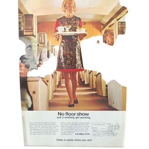 Vintage 1969 Delta No Floor Show Working Girl Ad Advertisement